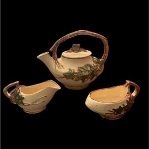 Vintage McCoy Teapot, Sugar, & Creamer